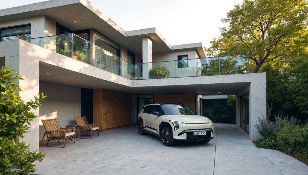 AI-Generated KIA EV in different setting